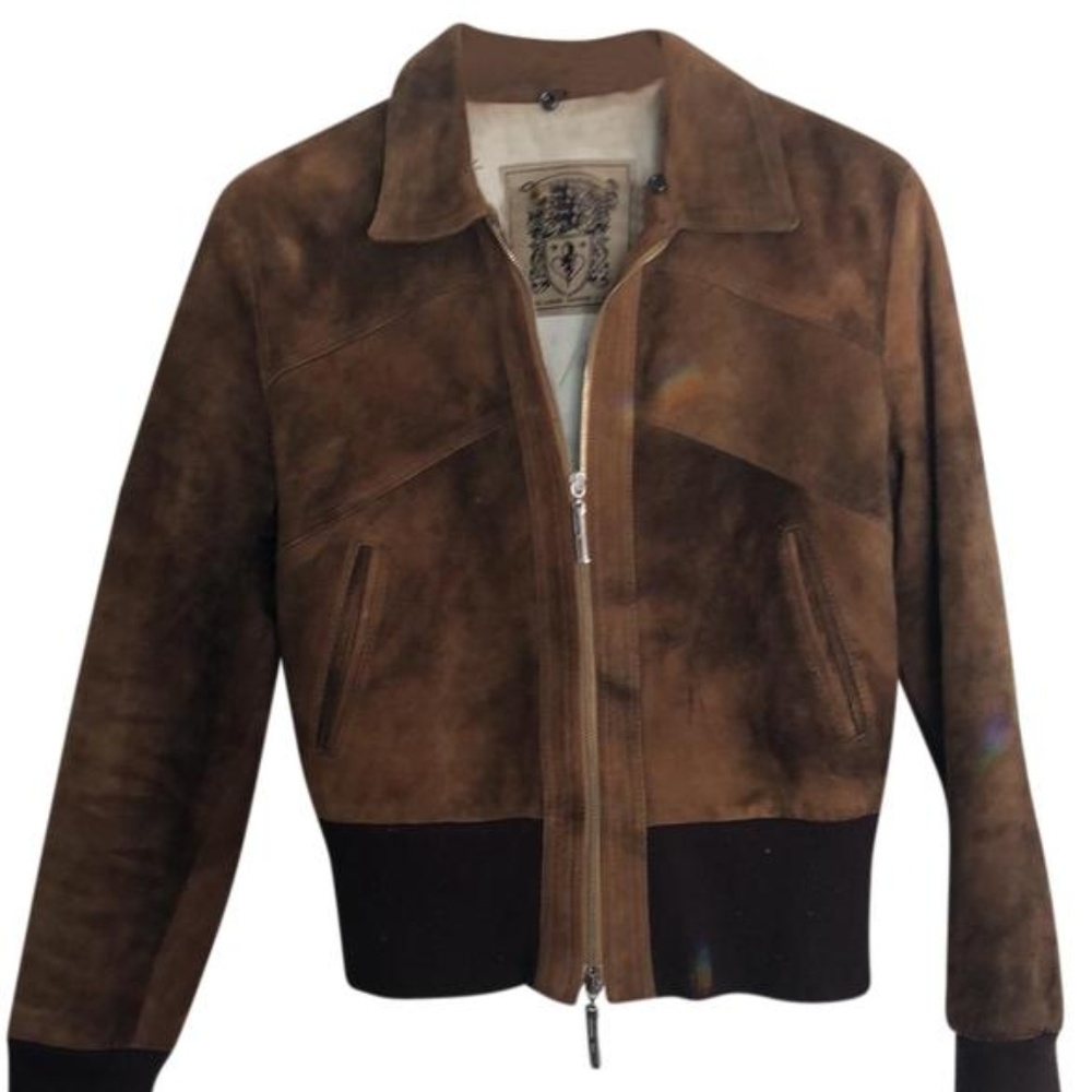 Cropped suede jacket